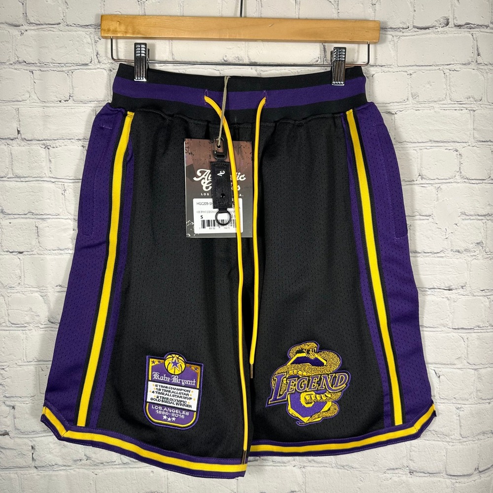 New Authentic‎ Classics Kobe Bryant Legend Basketball Shorts Black Purple Small
